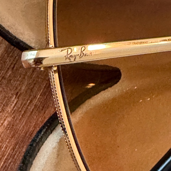 Ray-Ban Gold Frame Brown Gradient Square Sunglasses 1971 Classic - Picture 5 of 12